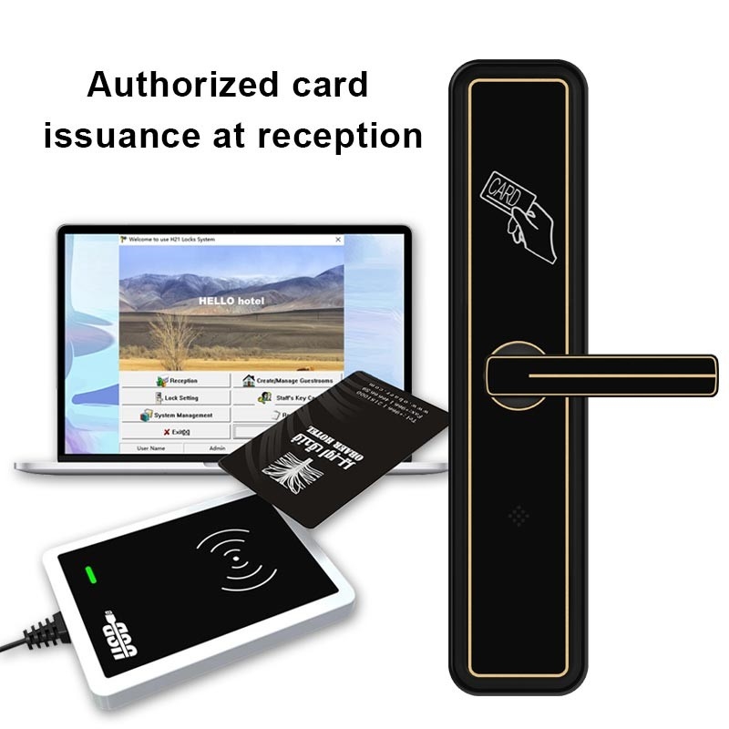 호텔 현명한 RFID 카드 스와이프 도어 록 T5557 / M1 카드 키 락 시스템