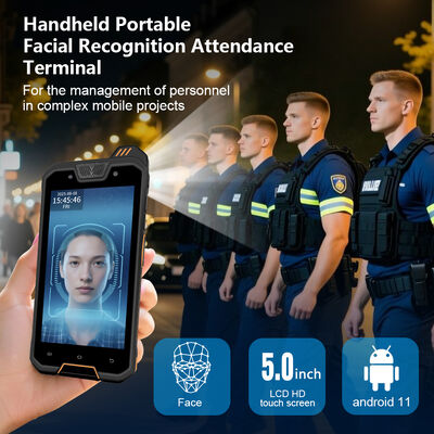 휴대용 휴대용 얼굴 인식 장치 GPS NFC QR 코드 스캐너 및 IP68 모바일 참석을위한 견고한 디자인