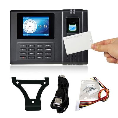 시간 기록 시계 LCD 2.4 인치 생체인식 지문 접근 제어