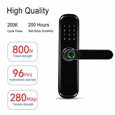 생체인식 지문 키패드 열쇠가 없는 도어 록 스마트 홈 투야 앱 와이파이